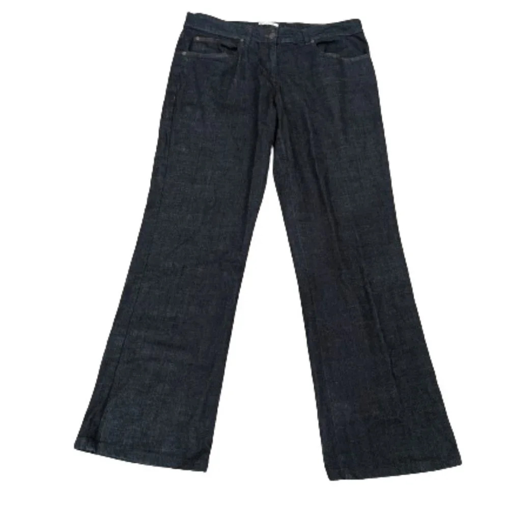 Eileen Fisher Wide Leg Dark Wash Jeans Medium